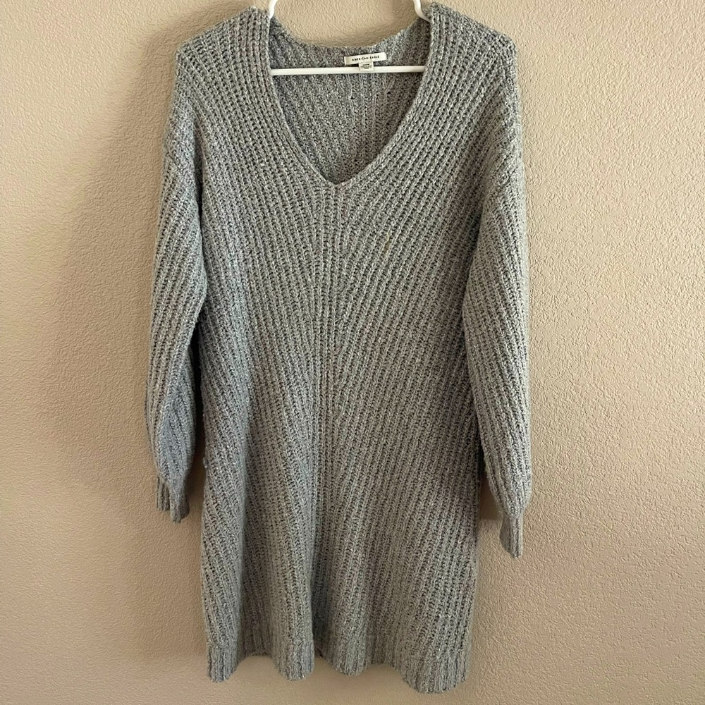Grey sweater dress